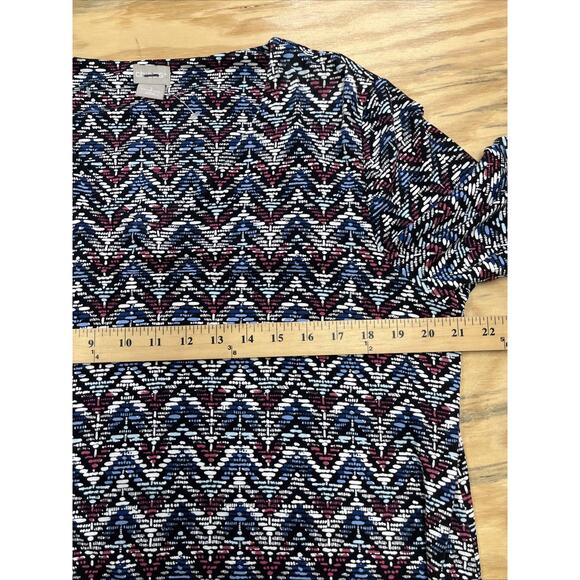 Chicos Geometric Print A Line Dress Size 3 16/18 XL Career Stretch Knit Mature - Picture 8 of 10